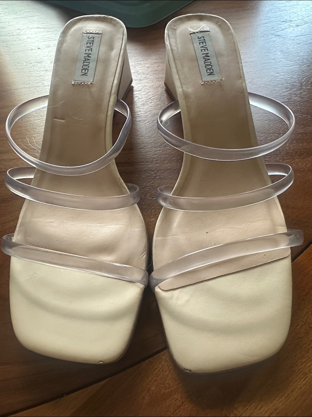 Steve Madden Nude Heels with Clear Straps